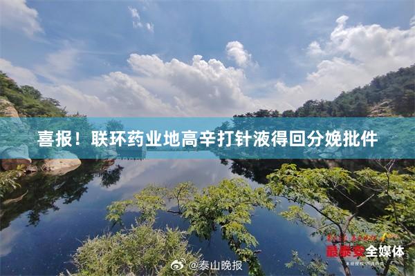 喜报！联环药业地高辛打针液得回分娩批件