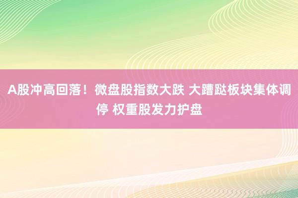 A股冲高回落！微盘股指数大跌 大蹧跶板块集体调停 权重股发力护盘